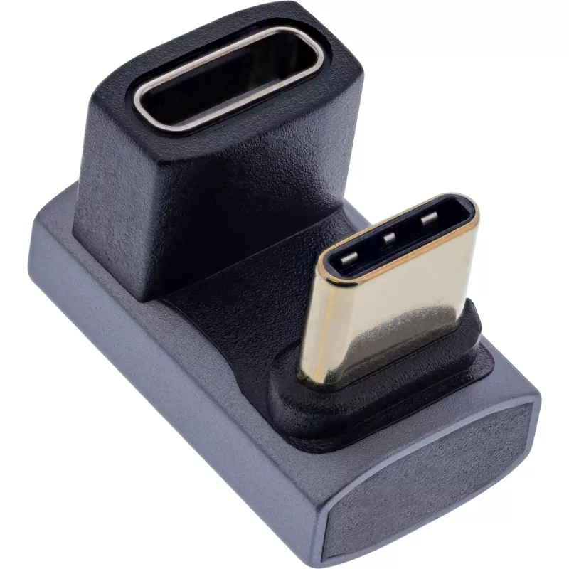 Adattatore USB4 InLine, USB-C maschio/femmina 180°, alluminio, grigio