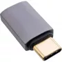 Adattatore USB4 InLine, USB-C maschio/femmina, alluminio, grigio