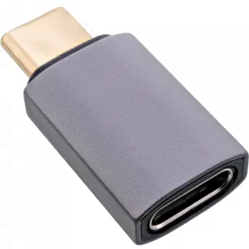 Adattatore USB4 InLine, USB-C maschio/femmina, alluminio, grigio