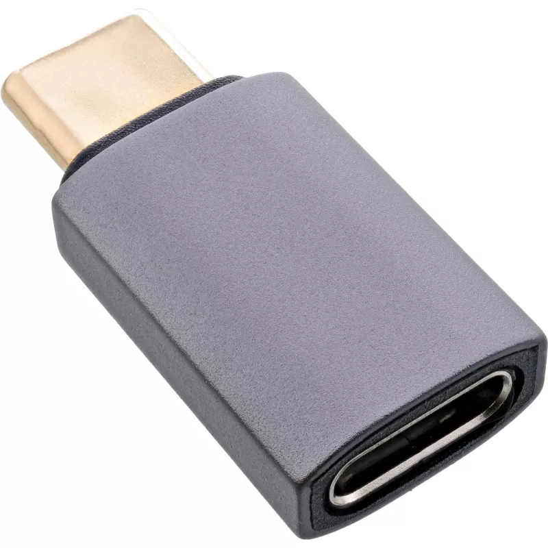Adattatore USB4 InLine, USB-C maschio/femmina, alluminio, grigio