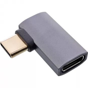 Adattatore USB4 InLine, USB-C maschio/femmina angolare destra/sinistra, alluminio, grigio