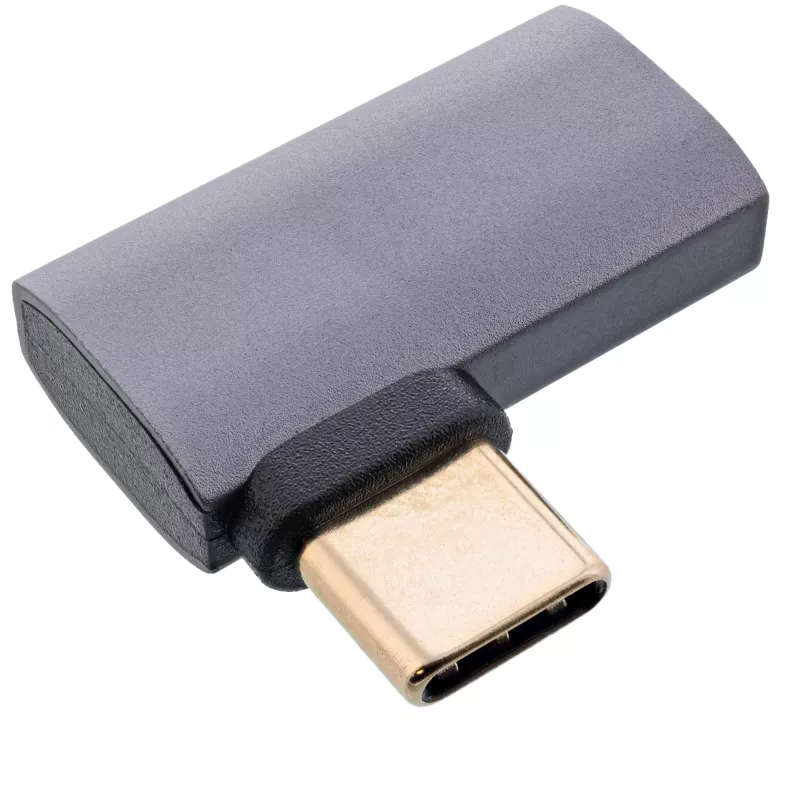 Adattatore USB4 InLine, USB-C maschio/femmina angolare destra/sinistra, alluminio, grigio