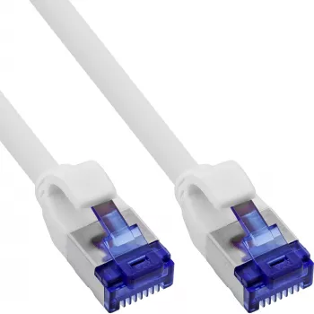 Cavo patch InLine Cat.6A S/FTP TPE (LSZH) PoE sottile, flessibile, bianco, 0,3 m