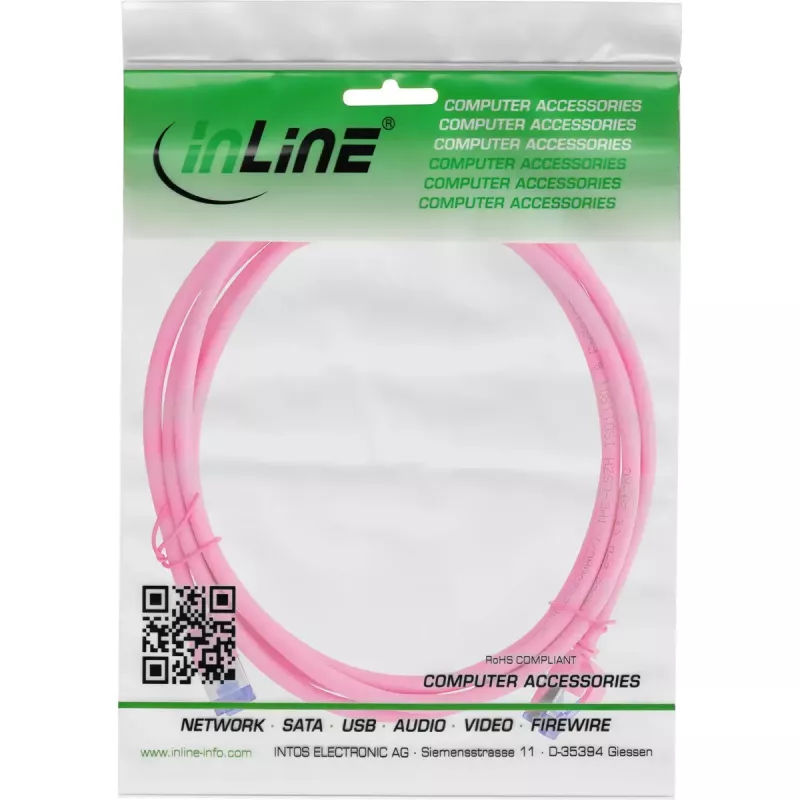 Cavo di rete InLine 74900M magenta 10 m Cat6a S/FTP (S-STP)