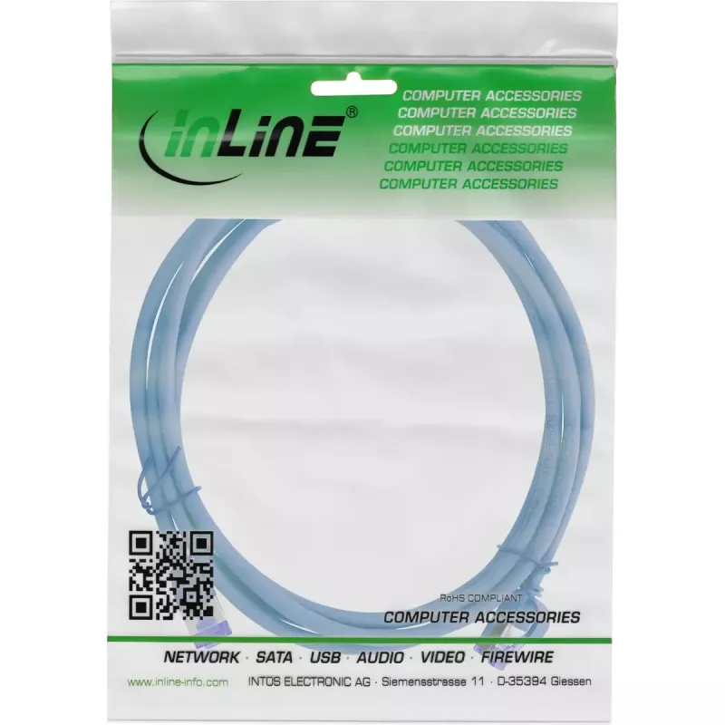 Cavo di rete InLine 74900B blu 10 m Cat6a S/FTP (S-STP)
