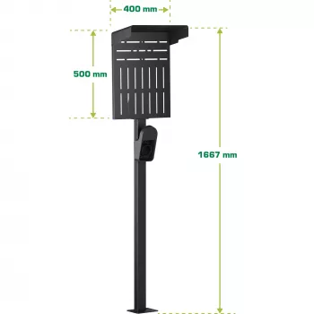 Supporto InLine 59989C accessorio per caricabatterie per veicoli elettrici acciaio nero 400x200x1667mm