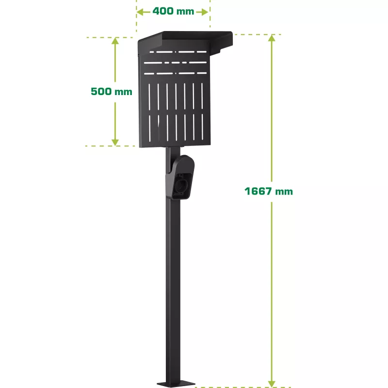 Supporto InLine 59989C accessorio per caricabatterie per veicoli elettrici acciaio nero 400x200x1667mm