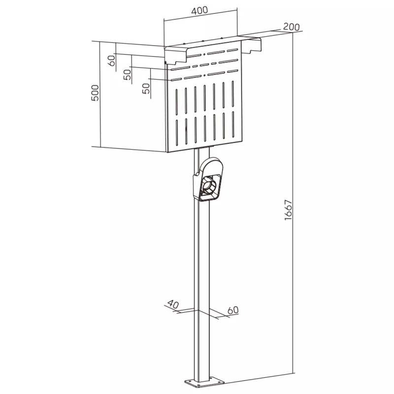 Supporto InLine 59989C accessorio per caricabatterie per veicoli elettrici acciaio nero 400x200x1667mm