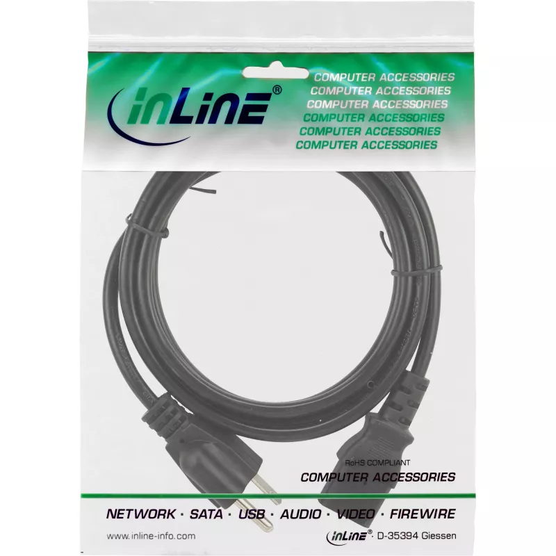 Cavo di alimentazione InLine 16658J nero 1,8 m spina tipo B IEC C13
