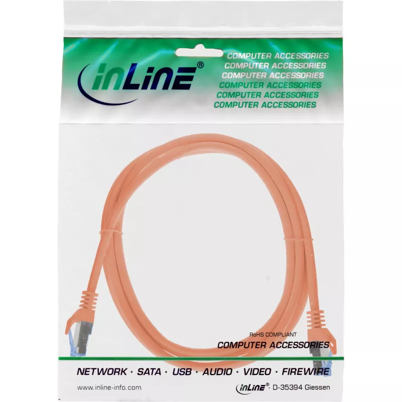 Cavo di rete InLine 72655O arancione 0,5 m Cat6a S/FTP (S-STP)