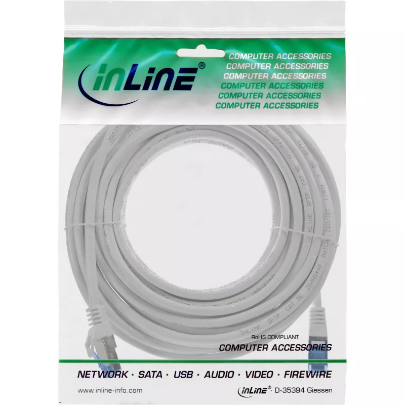 Cavo di rete InLine 72600 grigio 10 m Cat6a S/FTP (S-STP)
