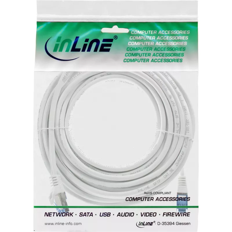 InLine 72607W Cavo di rete bianco 7,5 m Cat6a S/FTP (S-STP)