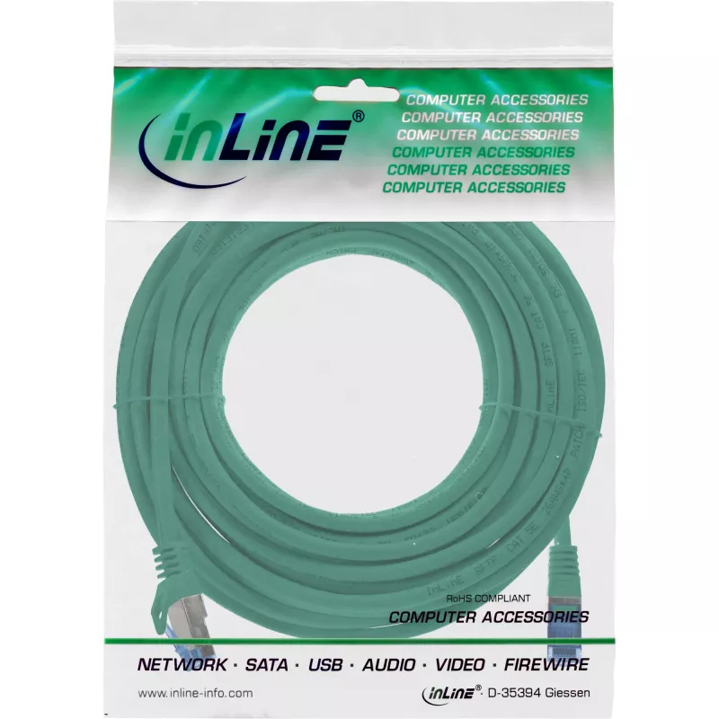 InLine 72607G Cavo di rete verde 7,5 m Cat6a S/FTP (S-STP)