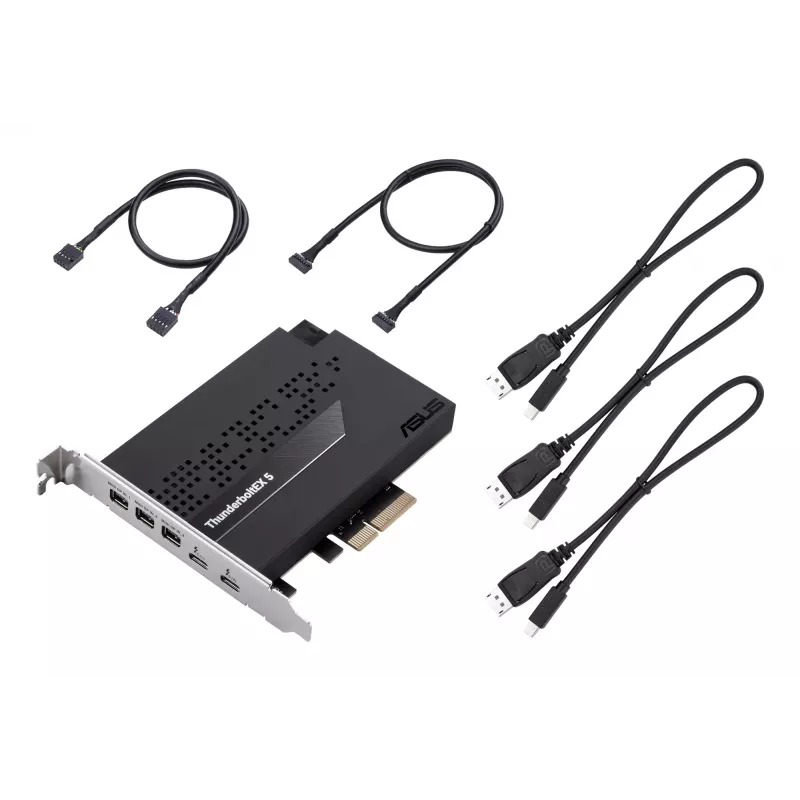 Scheda interfaccia ASUS ThunderboltEX 5 — PCIe 4.0, Intel JHL9580, Mini DisplayPort, USB 2.0, 120 Gbit/s
