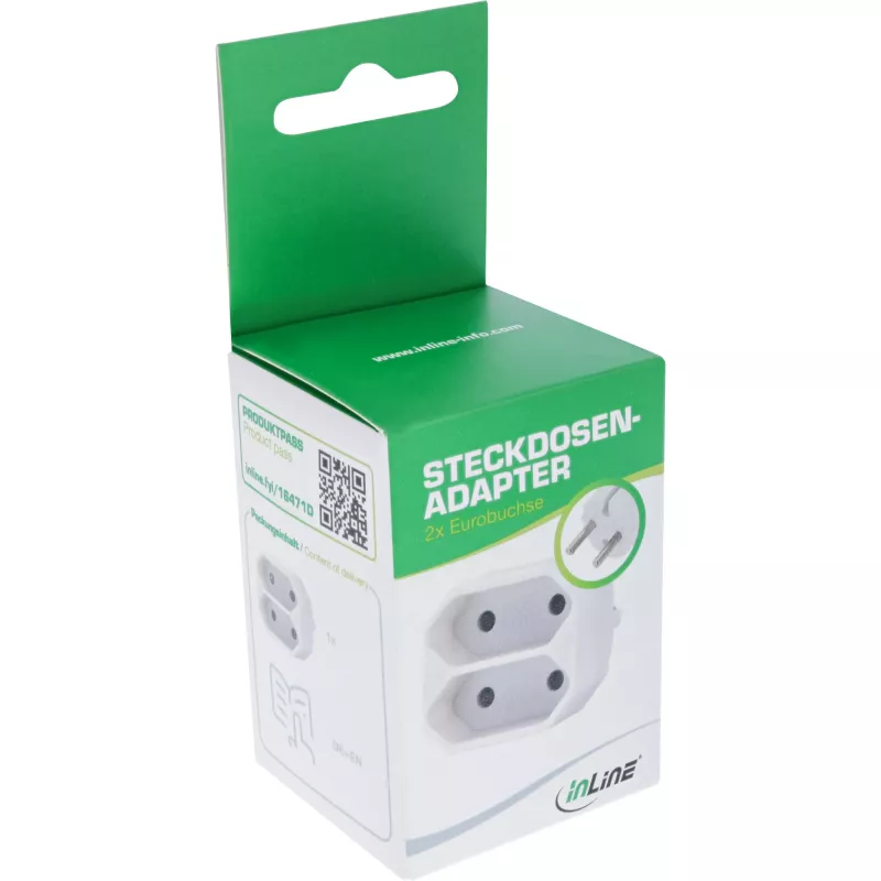 Adattatore spina Tipo F Tipo C spina Euro bianco InLine 16471D