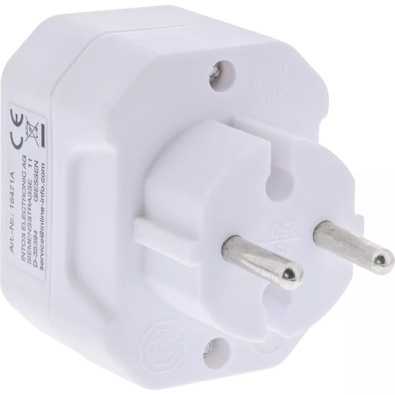 Adattatore spina Tipo F Tipo C InLine 16471A bianco