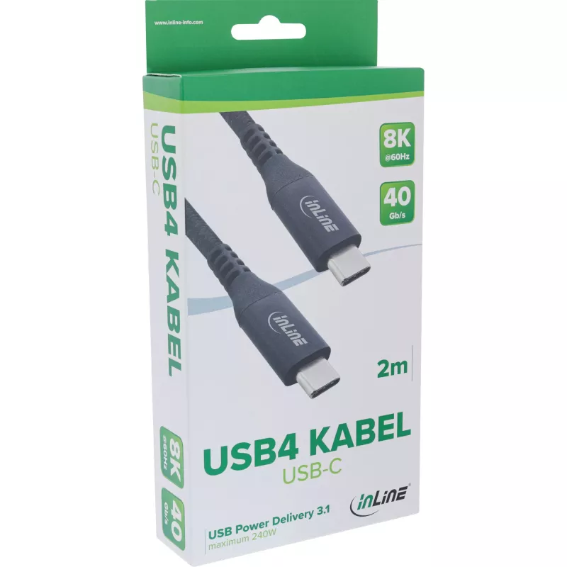InLine 35902A cavo USB USB4 Gen 3x2 2 m USB C nero