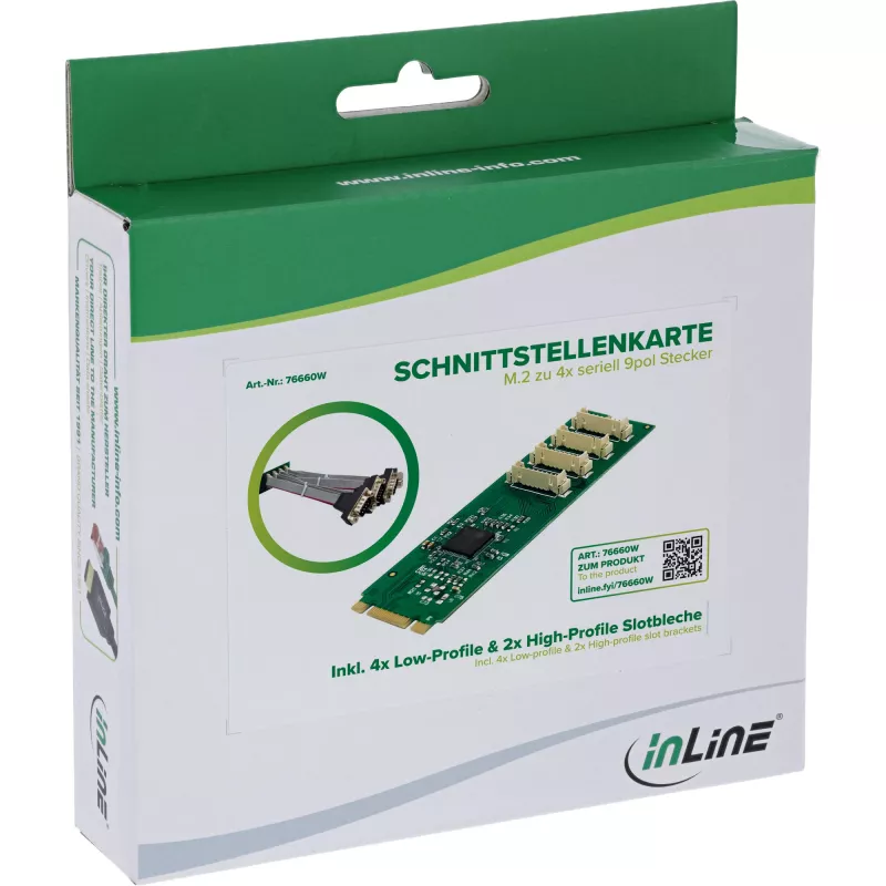 InLine 76660W adattatore seriale interno M.2 connettore maschio ASIX AX99100 4 Gbit/s