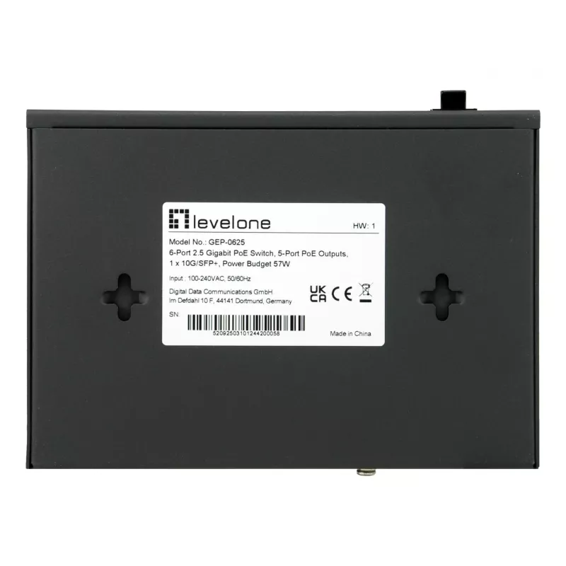 Switch di rete LevelOne GEP-0625 unmanaged 2.5G Ethernet (100/1000/2500) Power over Ethernet (PoE) nero