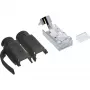 Connettore crimp InLine Cat.6A RJ45 schermato, 3 pezzi nero confezione da 10