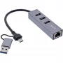 Hub di interfaccia InLine 33380S USB 3.2 Gen 1 (3.1 Gen 1) Type-A + Type-C 5000 Mbit/s grigio