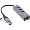 Hub di interfaccia InLine 33380S USB 3.2 Gen 1 (3.1 Gen 1) Type-A + Type-C 5000 Mbit/s grigio
