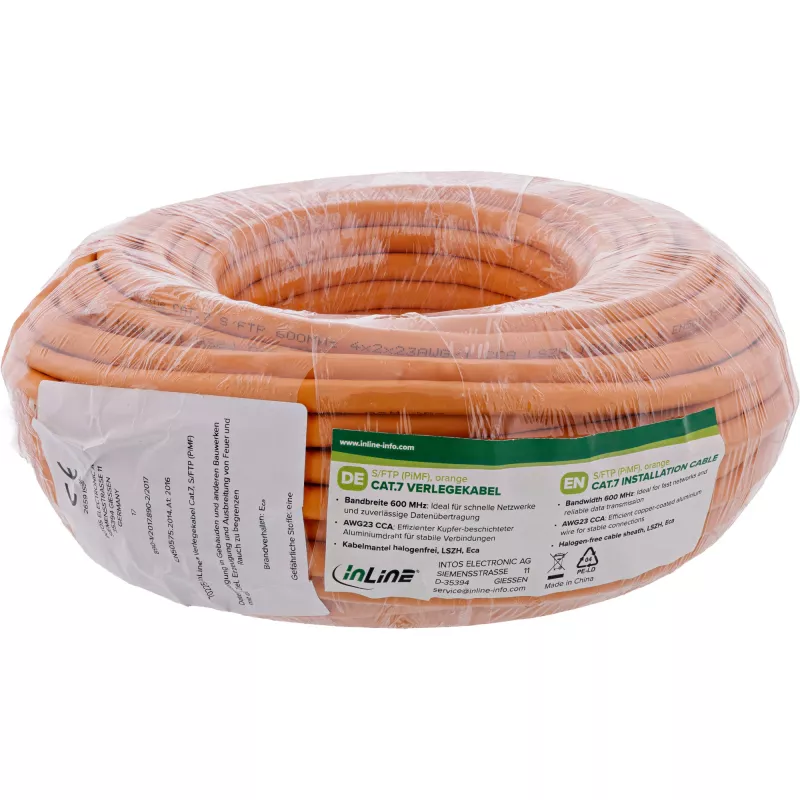Cavo di rete InLine 70230I RJ45 Cat.7 600MHz 1m arancione