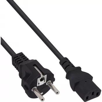 InLine B-16651D Cavo di alimentazione, CEE 7/7 a C13, 1 m, nero, confezione Bulk da 45
