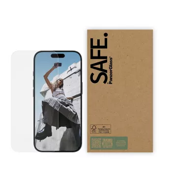 Protezione display PanzerGlass SAFE by per iPhone 17 / iPhone 17 Pro / iPhone 16 Pro — Ultra‑Wide Fit, vetro temperato, confezione da 10