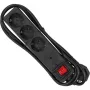 Ciabatta InLine CEE 7/3, 3 prese, protezione da sovratensione, interruttore, nero