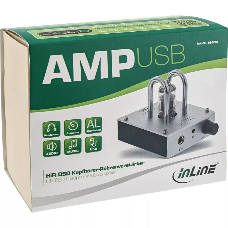 InLine AmpUSB, amplificatore a valvole DAC audio USB HiFi DSD Hi-Res AUDIO