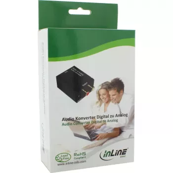 Convertitore audio InLine da digitale ad analogico ingresso Toslink o RCA uscita 2x RCA stereo