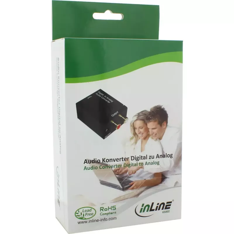 Convertitore audio InLine da digitale ad analogico ingresso Toslink o RCA uscita 2x RCA stereo