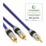 Cavo audio InLine Premium 2x connettore maschio RCA / connettore jack 3,5 mm placcato oro 15m