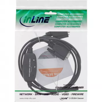 Cavo adattatore InLine USB 2.0 a 2x seriale USB Type-A a 2x connettore maschio Sub-D 9 pin 1,5 m
