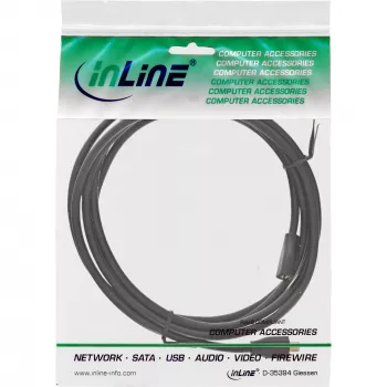 Cavo di prolunga InLine Micro-USB 2.0, Micro-B M/F, nero/oro, 1,5 m