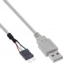 Cavo adattatore InLine USB 2.0 connettore femmina Type-A / connettore maschio a pettine, 0,40 m
