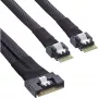 Cavo InLine SAS slim, SFF-8654 8i a 2x SFF-8654 4i, 0,5 m