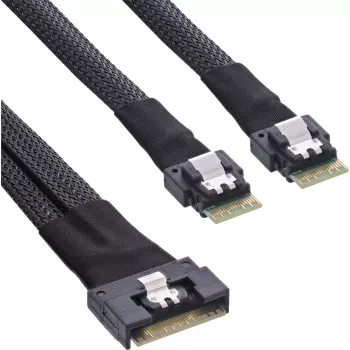 Cavo InLine SAS slim, SFF-8654 8i a 2x SFF-8654 4i, 0,75 m