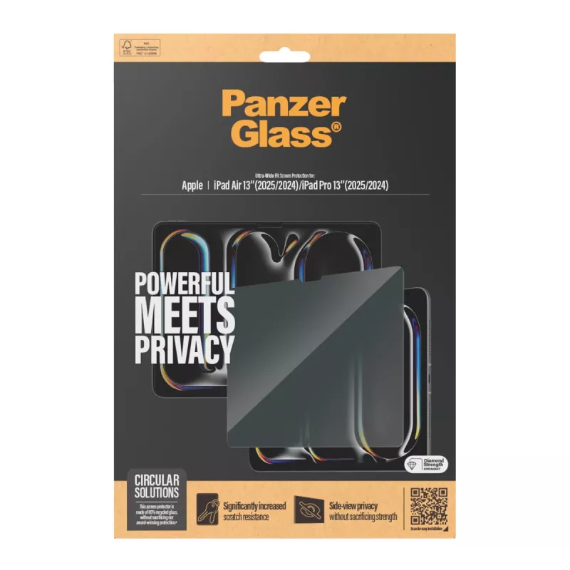PanzerGlass® Privacy Screen Protector iPad Air 13'' (2024-2025) | iPad Pro 13'' (2024-2025) | Ultra-Wide Fit
