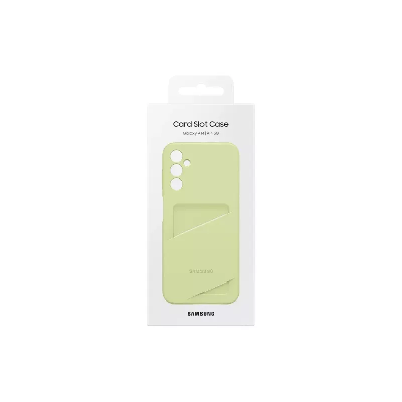 Samsung EF-OA146 cover posteriore con porta carte per Galaxy A14 / A14 5G, TPU, lime