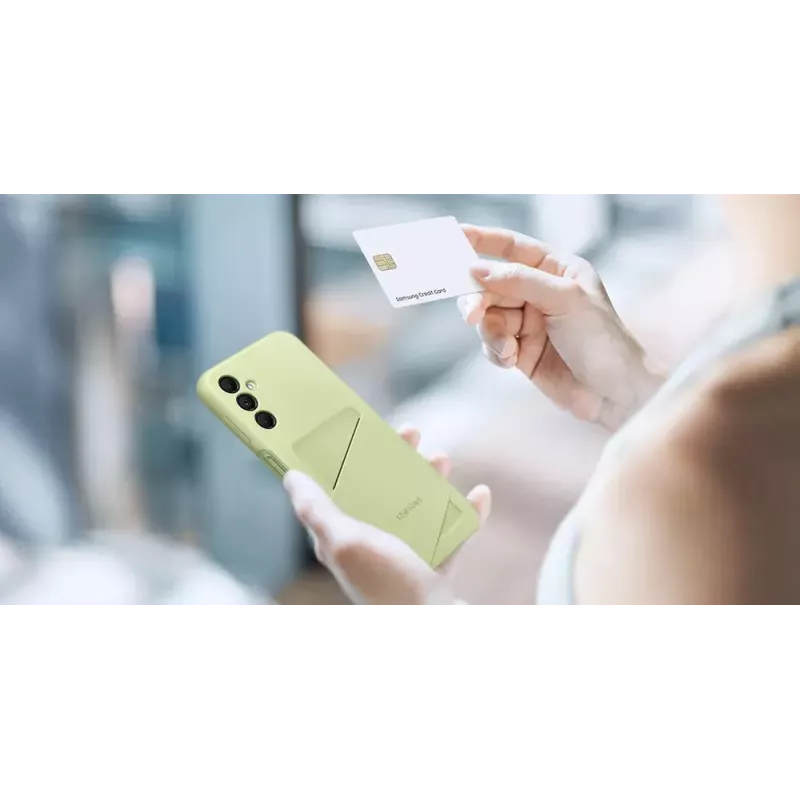 Samsung EF-OA146 cover posteriore con porta carte per Galaxy A14 / A14 5G, TPU, lime