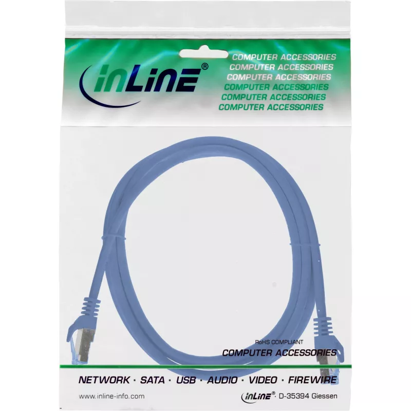Cavo di rete InLine 72601B blu 1 m Cat6a S/FTP (S-STP)