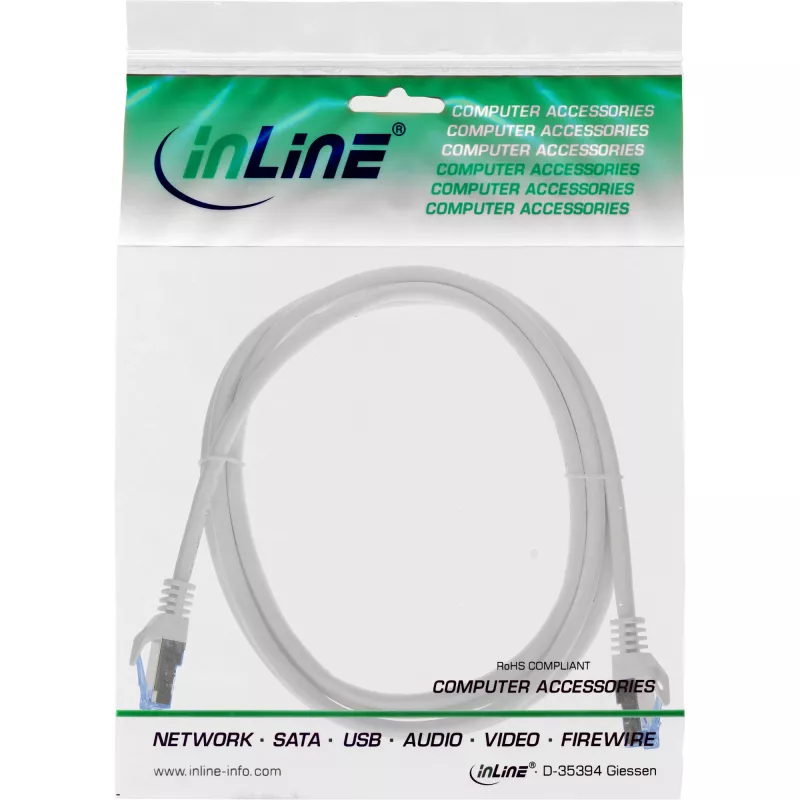 Cavo di rete InLine 72633 grigio 0,3 m Cat6a S/FTP (S-STP)