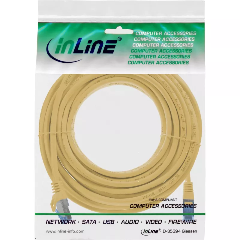 Cavo di rete InLine 72600Y giallo 10 m Cat6a S/FTP (S-STP)