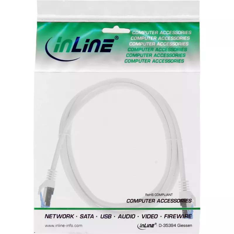 Cavo di rete InLine 72655W bianco 0,5 m Cat6a S/FTP (S-STP)