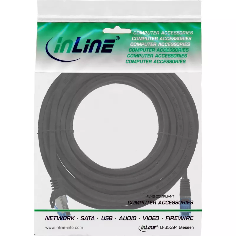 Cavo di rete InLine 72605S nero 5 m Cat6a S/FTP (S-STP)