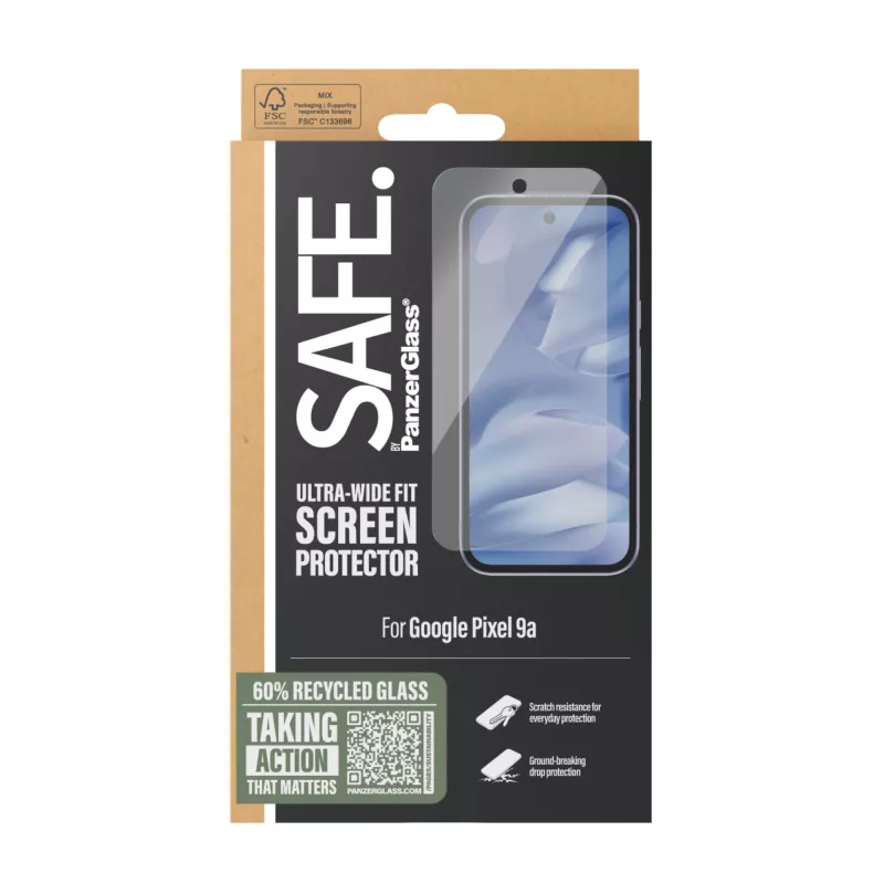 PanzerGlass SAFE. by ® protezione display Google Pixel 9a | Ultra-Wide Fit