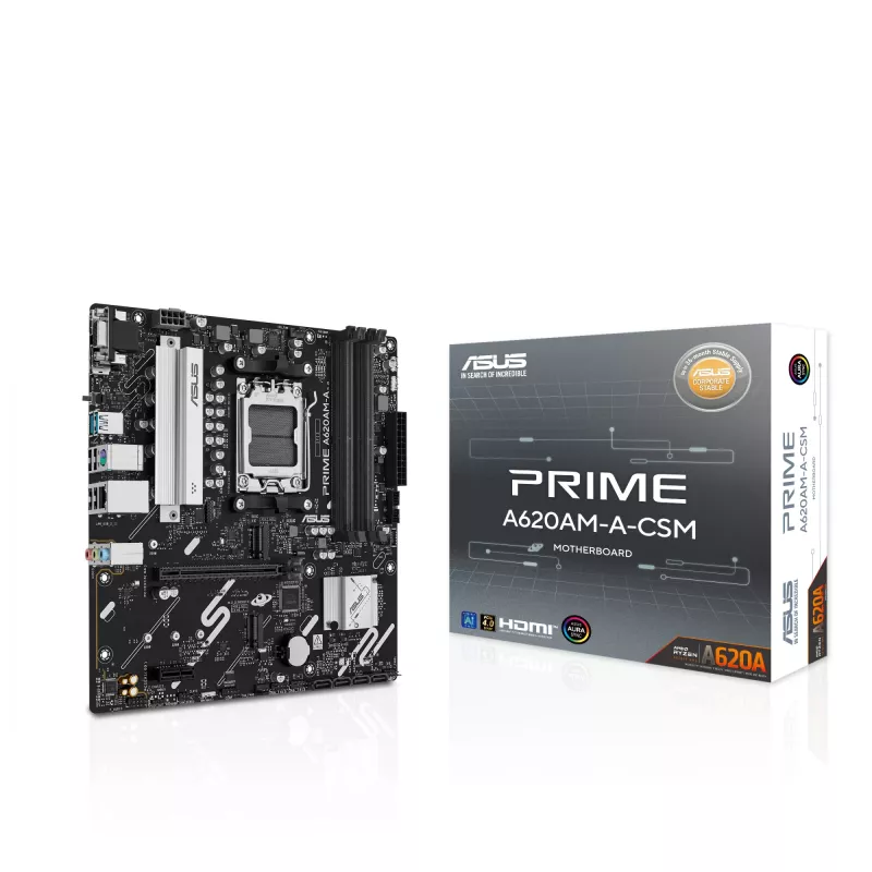 Scheda madre ASUS PRIME A620AM-A-CSM, A620, AM5, Micro ATX
