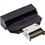Adattatore per cavo InLine 33446T USB Type-E Key A, 20 pin header USB 3.0, 19 pin nero